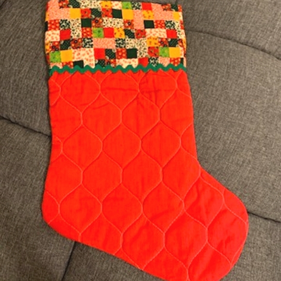Vintage 70s Handmade Christmas Stocking - Picture 2 of 4